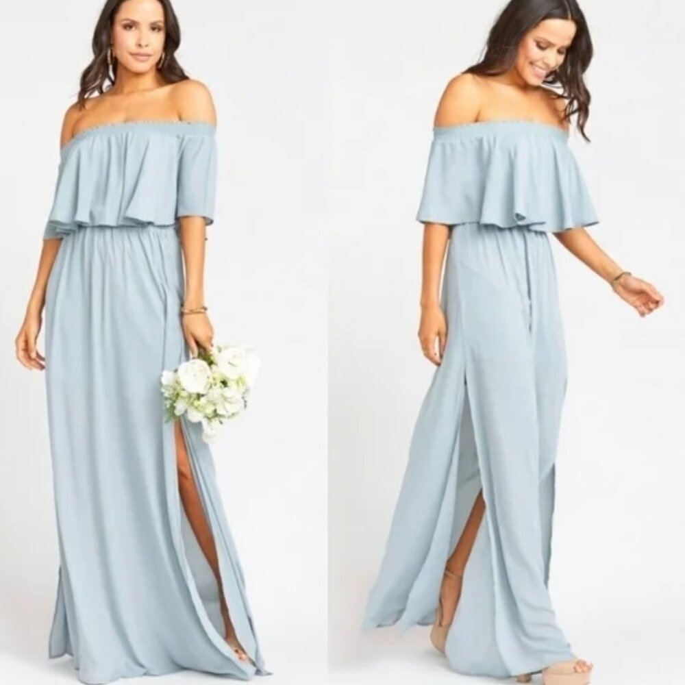 Women's Show Me Your Mu Mu "Hacienda" Maxi Dress - Silver Sage Crisp. Size Med.